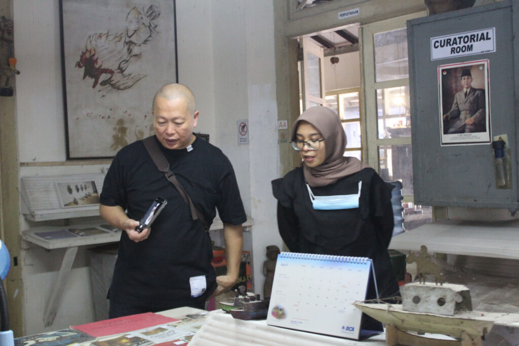 Joshua Lim with Ayu Astuti, Records Management Specialist of Studio Kalahan